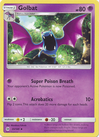 Golbat 55 149 Uncommon Sun Moon Base Set Singles Golbat 55 149 Uncommon Sun Moon Base Set Singles