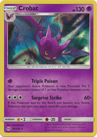 Crobat 56 149 Holo Rare Sun Moon Base Set Singles Crobat 56 149 Holo Rare Sun Moon Base Set Singles
