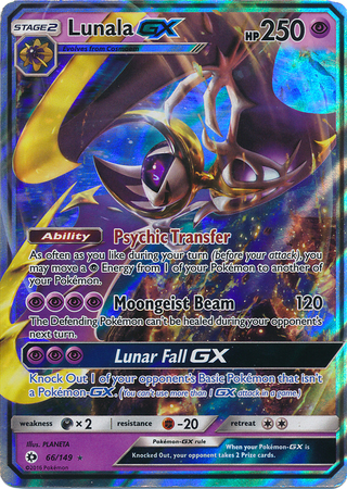  Pokemon Sun & Moon Base Set Ultra Rare Holo Lunala-GX