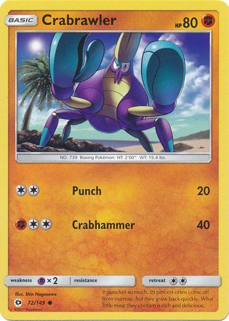 Crabrawler 72 149 Common Sun Moon Base Set Singles Crabrawler 72 149 Common Sun Moon Base Set Singles