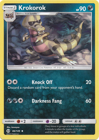 Krokorok 84 149 Uncommon Sun Moon Base Set Singles Krokorok 84 149 Uncommon Sun Moon Base Set Singles