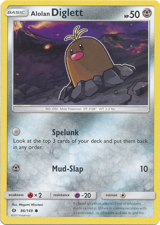 Alolan Diglett 86 149 Common Sun Moon Base Set Singles Alolan Diglett 86 149 Common Sun Moon Base Set Singles