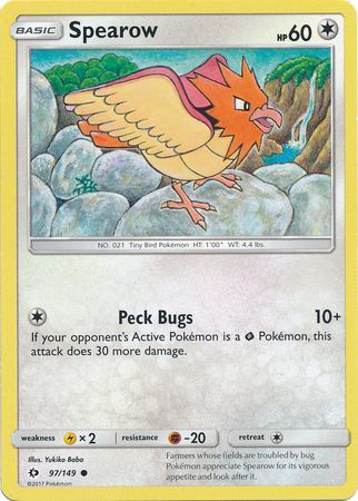Spearow 97 149 Common Sun Moon Base Set Singles Spearow 97 149 Common Sun Moon Base Set Singles