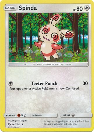 Spinda 102 149 Uncommon Sun Moon Base Set Singles Spinda 102 149 Uncommon Sun Moon Base Set Singles