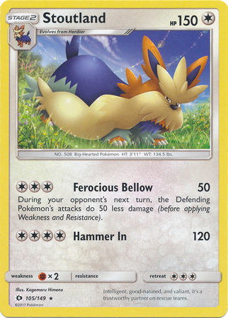 Stoutland 105 149 Rare Sun Moon Base Set Singles Stoutland 105 149 Rare Sun Moon Base Set Singles