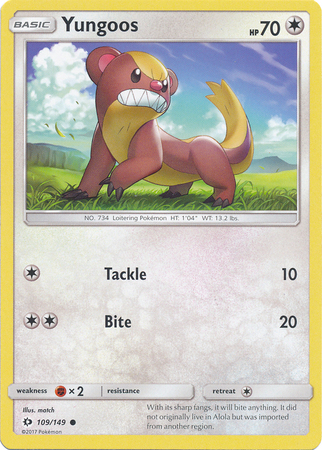Yungoos 109 149 Common Sun Moon Base Set Singles Yungoos 109 149 Common Sun Moon Base Set Singles