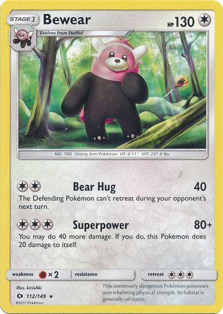 Bewear 112 149 Rare Sun Moon Base Set Singles Bewear 112 149 Rare Sun Moon Base Set Singles