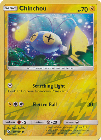 Chinchou 49 149 Common Reverse Holo Sun Moon Base Set Reverse Holo Singles Chinchou 49 149 Common Reverse Holo Sun Moon Base Set Reverse Holo Singles