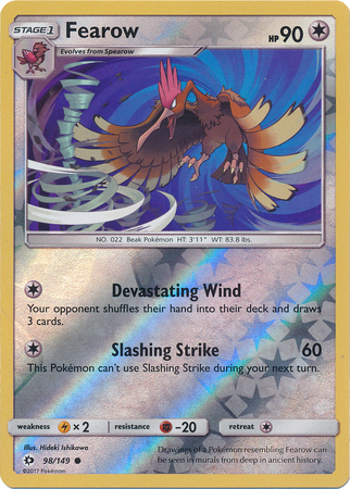 Fearow 98 149 Common Reverse Holo Sun Moon Base Set Reverse Holo Singles Fearow 98 149 Common Reverse Holo Sun Moon Base Set Reverse Holo Singles