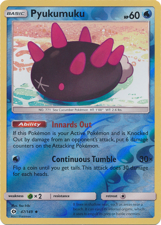 Pyukumuku 47 149 Uncommon Reverse Holo Sun Moon Base Set Reverse Holo Singles Pyukumuku 47 149 Uncommon Reverse Holo Sun Moon Base Set Reverse Holo Singles