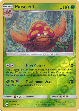 Parasect 5 149 Rare Reverse Holo Parasect 5 149 Rare Reverse Holo