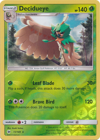 Decidueye 11 149 Rare Reverse Holo Sun Moon Base Set Reverse Holo Singles Decidueye 11 149 Rare Reverse Holo Sun Moon Base Set Reverse Holo Singles