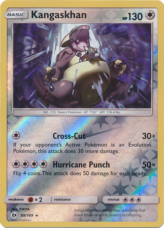 Kangaskhan 99 149 Rare Reverse Holo Sun Moon Base Set Reverse Holo Singles Kangaskhan 99 149 Rare Reverse Holo Sun Moon Base Set Reverse Holo Singles