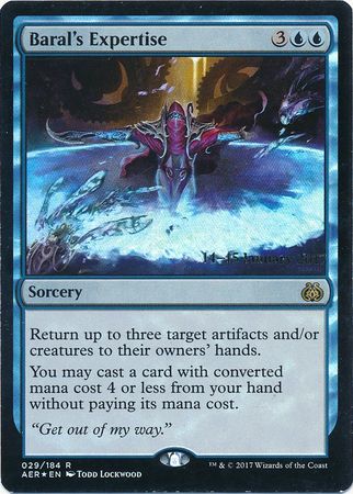 Baral s Expertise 029 184 AER Prerelease Foil Promo Magic The Gathering Promo Cards Baral s Expertise 029 184 AER Prerelease Foil Promo Magic The Gathering Promo Cards