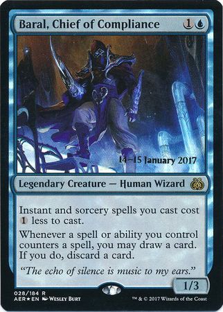 Baral Chief of Compliance 028 184 AER Prerelease Foil Promo Magic The Gathering Promo Cards Baral Chief of Compliance 028 184 AER Prerelease Foil Promo Magic The Gathering Promo Cards