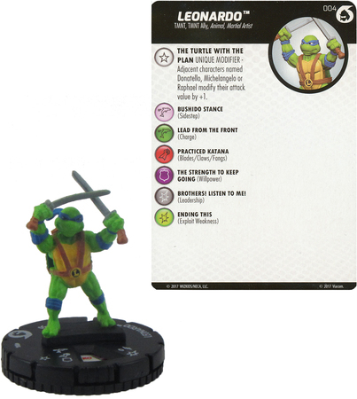 Heroclix TMNT Series 3 Shredder's Return set Michelangelo #002 Common fig w/card