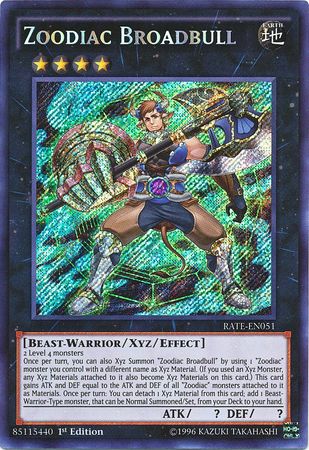 Zoodiac Broadbull RATE EN051 Secret Rare 1st Edition Raging Tempest 1st Edition Singles Zoodiac Broadbull RATE EN051 Secret Rare 1st Edition Raging Tempest 1st Edition Singles