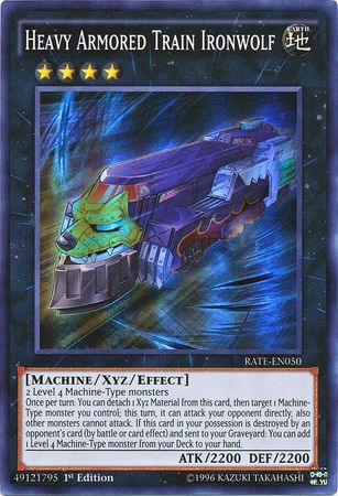 Heavy Armored Train Ironwolf RATE-EN050 Super Rare 1st Edition YuGiOh M/NM 3x