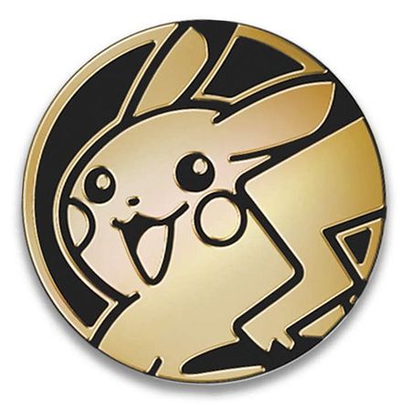 Pokemon Pikachu Sun Moon Collectible Coin Gold Mirror Holofoil