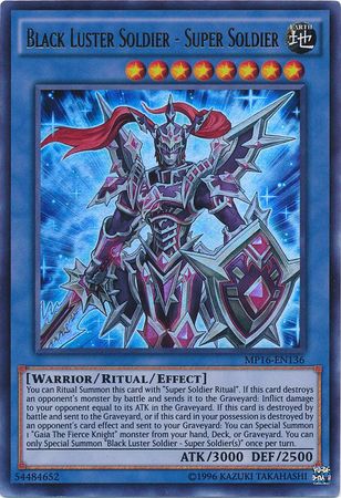 Black Luster Soldier Super Soldier MP16 EN136 Ultra Rare Unlimited Black Luster Soldier Super Soldier MP16 EN136 Ultra Rare Unlimited