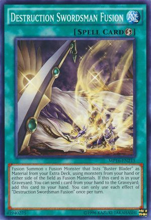 Destruction Swordsman Fusion MP16 EN215 Common Unlimited Yu Gi Oh 2016 Mega Tins Unlimited Singles Destruction Swordsman Fusion MP16 EN215 Common Unlimited Yu Gi Oh 2016 Mega Tins Unlimited Singles