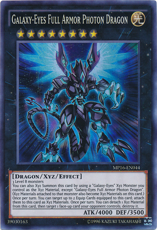 Galaxy Eyes Full Armor Photon Dragon MP16 EN044 Super Rare Unlimited Galaxy Eyes Full Armor Photon Dragon MP16 EN044 Super Rare Unlimited