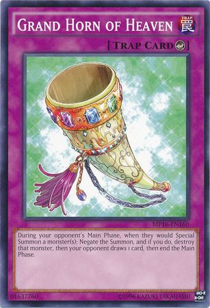 Grand Horn of Heaven MP16 EN160 Common Unlimited Yu Gi Oh 2016 Mega Tins Unlimited Singles Grand Horn of Heaven MP16 EN160 Common Unlimited Yu Gi Oh 2016 Mega Tins Unlimited Singles