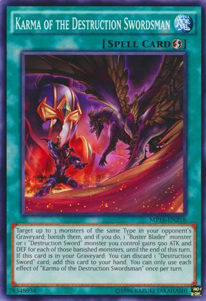 Karma of the Destruction Swordsman MP16 EN216 Common Unlimited Yu Gi Oh 2016 Mega Tins Unlimited Singles Karma of the Destruction Swordsman MP16 EN216 Common Unlimited Yu Gi Oh 2016 Mega Tins Unlimited Singles
