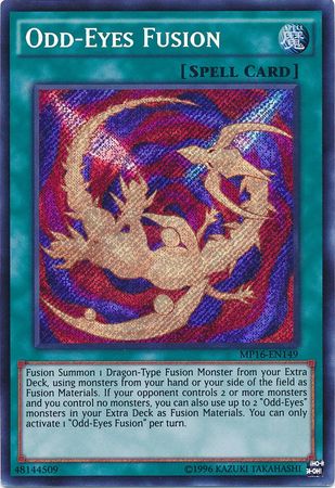Odd Eyes Fusion MP16 EN149 Secret Rare Unlimited Odd Eyes Fusion MP16 EN149 Secret Rare Unlimited