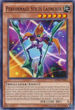 Performage Stilts Launcher MP16 EN063 Common Unlimited Yu Gi Oh 2016 Mega Tins Unlimited Singles Performage Stilts Launcher MP16 EN063 Common Unlimited Yu Gi Oh 2016 Mega Tins Unlimited Singles