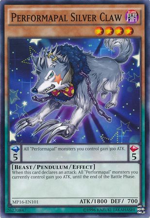 Performapal Silver Claw MP16 EN101 Common Unlimited Yu Gi Oh 2016 Mega Tins Unlimited Singles Performapal Silver Claw MP16 EN101 Common Unlimited Yu Gi Oh 2016 Mega Tins Unlimited Singles