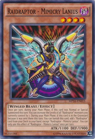 Raidraptor Mimicry Lanius MP16 EN015 Common Unlimited Yu Gi Oh 2016 Mega Tins Unlimited Singles Raidraptor Mimicry Lanius MP16 EN015 Common Unlimited Yu Gi Oh 2016 Mega Tins Unlimited Singles