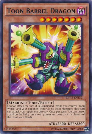 Toon Barrel Dragon MP16 EN132 Rare Unlimited Toon Barrel Dragon MP16 EN132 Rare Unlimited