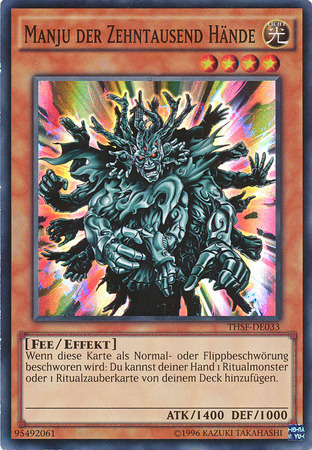 Manju der Zehntausend Hande THSF DE033 Super Rare Unlimited German Yugioh Cards Manju der Zehntausend Hande THSF DE033 Super Rare Unlimited German Yugioh Cards