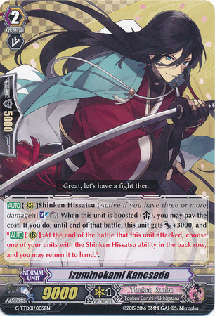 Izuminokami Kanesada G TTD01 005EN G Title Trial Deck 1 Touken Ranbu Online Singles Izuminokami Kanesada G TTD01 005EN G Title Trial Deck 1 Touken Ranbu Online Singles