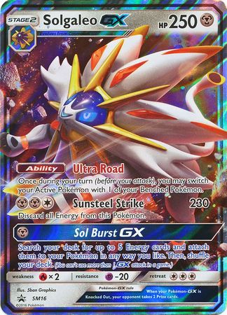 Solgaleo GX SM104a NM Full Art Promo Rare Full Art Pokemon Card