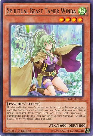 Spiritual Beast Tamer Winda RATE EN026 Rare 1st Edition Spiritual Beast Tamer Winda RATE EN026 Rare 1st Edition