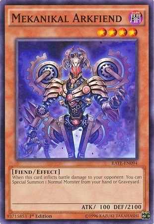Mekanikal Arkfiend RATE EN094 Common 1st Edition Raging Tempest 1st Edition Singles Mekanikal Arkfiend RATE EN094 Common 1st Edition Raging Tempest 1st Edition Singles