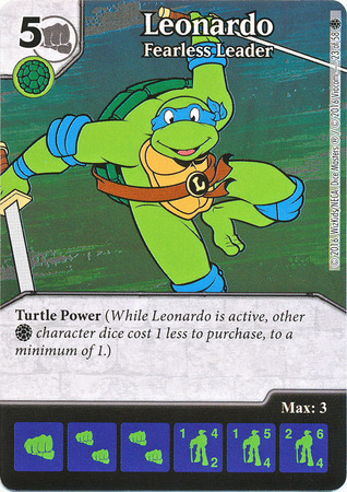 Leonardo Fearless Leader TMNT Heroes in a Half Shell Dice Masters Leonardo Fearless Leader TMNT Heroes in a Half Shell Dice Masters