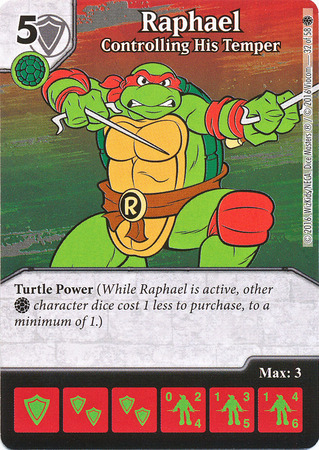 Raphael Controlling His Temper TMNT Heroes in a Half Shell Dice Masters Raphael Controlling His Temper TMNT Heroes in a Half Shell Dice Masters