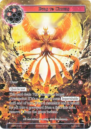 Burn to Cinders VIN003 020 Force of Will Vingolf 3 Ruler All Stars Singles Burn to Cinders VIN003 020 Force of Will Vingolf 3 Ruler All Stars Singles