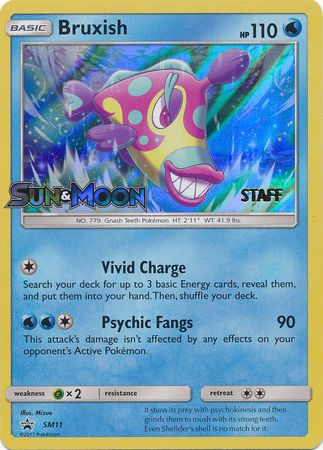 Bruxish SM11 Staff Pre Release Promo Pokemon Sun Moon Promos Bruxish SM11 Staff Pre Release Promo Pokemon Sun Moon Promos