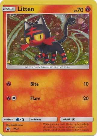 Litten SM23 Holo Promo Pokemon Card ~ Light Play