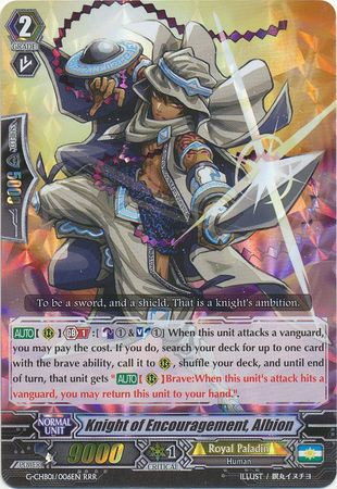 Knight of Encouragement Albion G CHB01 006EN Triple Rare RRR Knight of Encouragement Albion G CHB01 006EN Triple Rare RRR