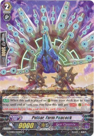 Pulsar Farm Peacock G CHB01 033EN Rare R G Character Booster 1 TRY3 NEXT Singles Pulsar Farm Peacock G CHB01 033EN Rare R G Character Booster 1 TRY3 NEXT Singles