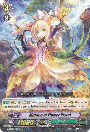 Maiden of Flower Pistol G CHB01 035EN Rare R G Character Booster 1 TRY3 NEXT Singles Maiden of Flower Pistol G CHB01 035EN Rare R G Character Booster 1 TRY3 NEXT Singles