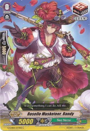 Roselle Musketeer Randy G CHB01 073EN Common C G Character Booster 1 TRY3 NEXT Singles Roselle Musketeer Randy G CHB01 073EN Common C G Character Booster 1 TRY3 NEXT Singles