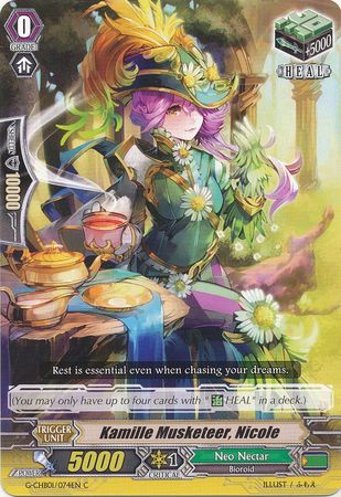 Kamille Musketeer Nicole G CHB01 074EN Common C G Character Booster 1 TRY3 NEXT Singles Kamille Musketeer Nicole G CHB01 074EN Common C G Character Booster 1 TRY3 NEXT Singles