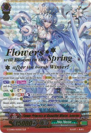 Flower Princess of Beautiful Winter Inverno G CHB01 003EN SGR G Character Booster 1 TRY3 NEXT Singles Flower Princess of Beautiful Winter Inverno G CHB01 003EN SGR G Character Booster 1 TRY3 NEXT Singles