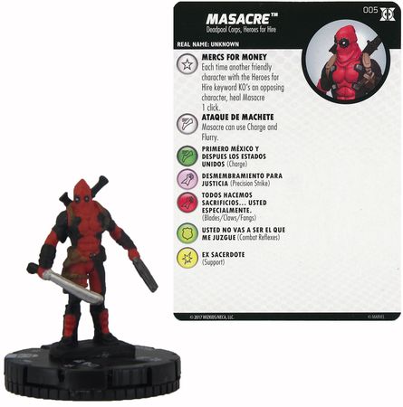 Massacre 005 Common Common M/NM with Card Marvel Deadpool and X-Force HeroCl 